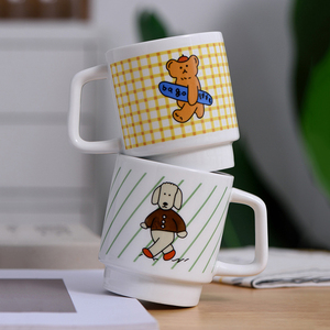Mug en céramique empilable blanc personnalisé, pour la maison, le bureau, mug à café vintage - Product Image 6