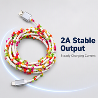 Câble USB-C USB-A 2A Charge Rapide 60W PD USB2.0 pour Ordinateur, Batterie Externe, Appareils iOS, Connecteurs Tressés en Coton, Synchronisation de Données 80 Mbps