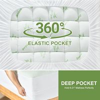 Gesteppter Viskose-Bambus-Polyester Matratzenschoner Maschinenwaschbar Rückenschmerzen-Linderung