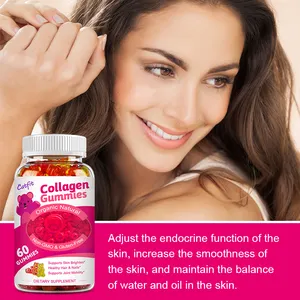 تحسين الشعر والجلد مكمل غذائي للتجميل والكولاجين لُمان علامة خاصة مخصصة للسكر 60 * حلوى معبأة في زجاجات