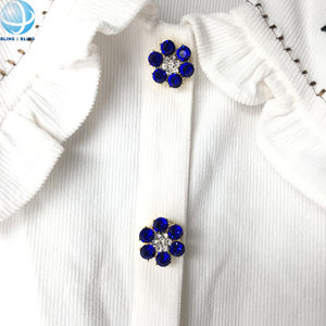 מפעל אספקת rhinestone פרח כפתור מכסה אביזרים cufflines אבזם כפתור מכסה קליפ עבור בגד גוף - Product Image 4