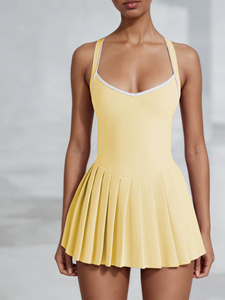 Vestido de tenis sexy sin espalda para mujer 2026 con shorts incorporados, vestido deportivo, falda deportiva sostenible de secado rápido para golf y gimnasio - Product Image 4