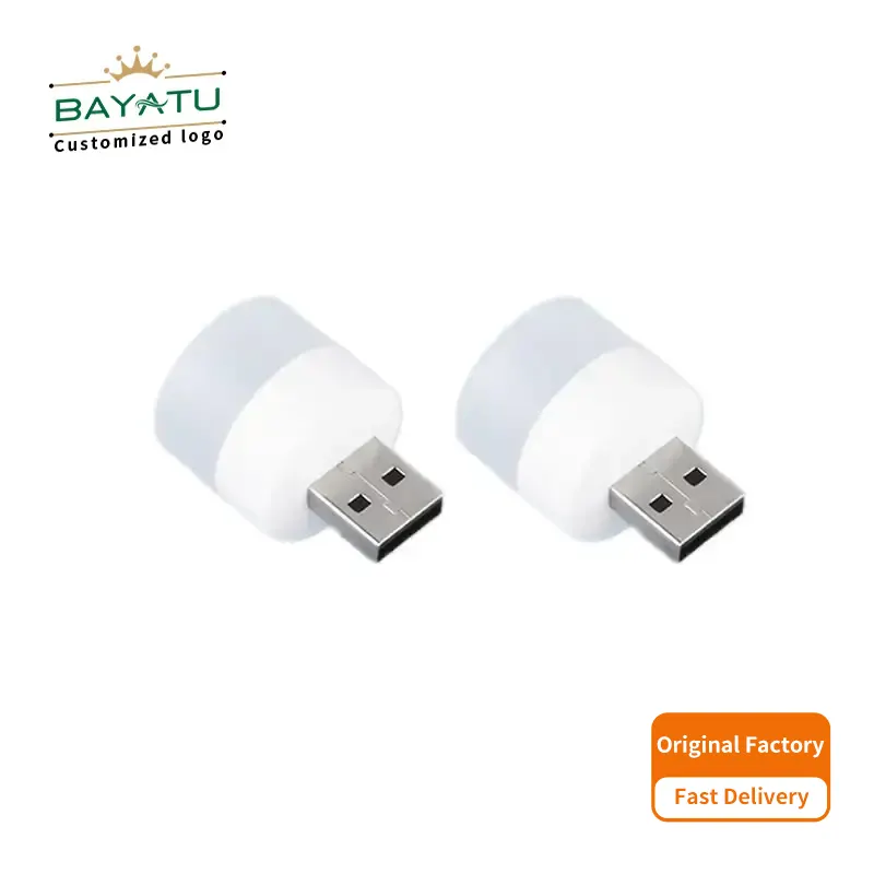 منفذ USB صغير محمول ليد للضوء الليلي، مخرج لمبة الطاولة، رأس الكمبيوتر والهواتف المحمولة للشحن بالطاقة عالية الجودة بشعار مخصص