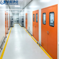 Porte hermétique battante à double battant JINYI GMP en acier galvanisé thermolaqué, sur mesure pour projets de salles blanches de laboratoire