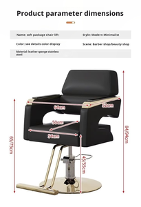 Chaise de salon moderne noire réglable et pivotante, mobilier de coiffure et de barbier essentiel pour <span class=keywords><strong>le</strong></span> confort et la commodité dans les salons - Product Image 6