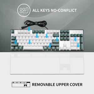 104 key ABS keycap RGB Backlit Ergonomic USB Type-C có dây hot swappable Red Brown chuyển đổi cơ khí chơi game Bàn phím cho máy tính để bàn - Product Image 5
