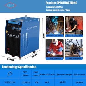 Máquina de <span class=keywords><strong>Soldar</strong></span> Portátil de Mano ZX7-500 MMA, Soldador Inverter Profesional, Equipo de Soldadura Manual por Arco Metálico - Product Image 3