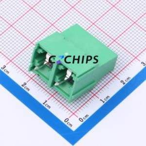 MX950T-9.5-02P-GN01-Cu-PS-A <b>Screw</b> Terminal <b>Block</b> Through hole Component (THT),P=9.5mm Connector 1x2P 9.5mm Green Through Hole - Product Image 2