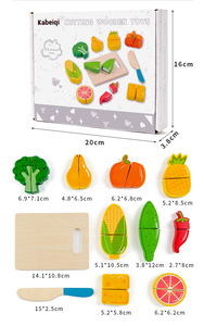 Wholesale Factory Custom Wooden Magnetic Cutting Play Food <strong>Set</strong> Montessori Pretend Play Kitchen Vegetable Fruit Toy for Toddlers - Product Image 4