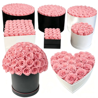 Rosas Preservadas Personalizadas con Logotipo, Eternas, Infinitas, en Caja Cuadrada o de Corazón, de Larga Duración (3-5 Años), para Graduación