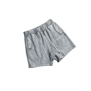 Hot Sales Cotton Damen Jogger Sport Shorts Benutzer definiertes Logo Casual Women Solid Color Acid Wash Shorts