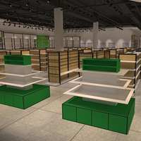 Solution de rayonnage pour supermarché et boutique à prix réduits (Miniso) avec conception de plan de présentation et dessin 3D