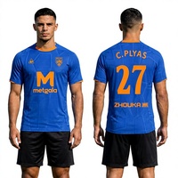 Maillot de football jacquard vierge en gros pour impression de logo personnalisé, respirant, séchage rapide, uniforme d'équipe haute performance