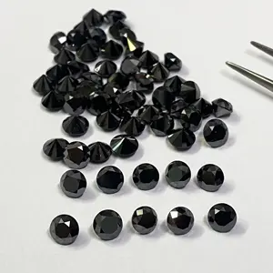 AAA Quality Handmade Natural 5mm Black Diamond Faceted Round Brilliant Cut Calibrated Gemstone From Supplier