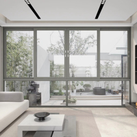 Ventanas Corredizas de Vidrio Templado Transparente con Marco de Aleación de Aluminio Kalaishi