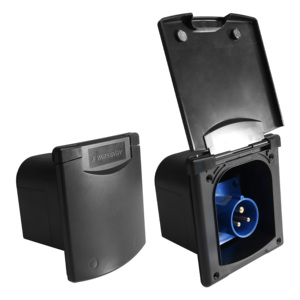 IP44 Waterproof ABS UV Resistance Wall <strong>Socket</strong> 16A <strong>32A</strong> CEE Panel Mounted With Magnet Cover Back Cover For Caravan Power Charging - Product Image 1