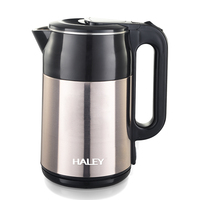 Bouilloire électrique à double paroi HALEY Lid Bpa avec coque extérieure en acier, bouilloire à thé à deux niveaux, chauffe-eau