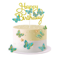 Werkzeug Küche Zubehör Gold Papier Schmetterling Cake Topper Lebendige künstliche Schmetterling Zubehör für Kuchen Dekoration