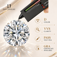 Bague de promesse en moissanite ronde incolore, argent S925, plaqué rhodium, passe le test de vérification au stylo, bijoux en gros pour marques