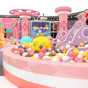 Commercial Pastel Pink Themed Indoor Playground Ball <b>Pool</b> Soft Play Equipment LED <b>Slides</b> Trampoline >500kg Capacity for Shopping - Product Image 1