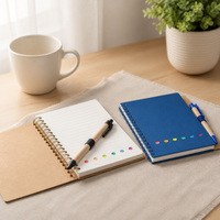 Carnet à spirale avec couverture en kraft, 70 pages, avec stylo, carnet à spirale personnalisé, logo personnalisé, vente en gros en vrac, usine