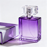 Frasco de Perfume de Vidrio de Lujo a Buen Precio, 30ml 50ml, Forma Cuadrada, Vacío con Tapa de Spray, Atomizador y Caja, Personalización al por Mayor