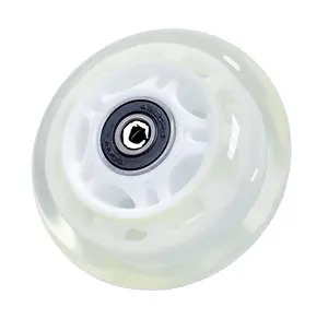 76mm x 24mm skate Wheels 80A-85A PU caster wheels for scooter/skateboard/inline hockey skate white PP core with 608 bearing