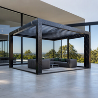 Pergola motorisée à lames orientables en aluminium, pergola de jardin, imperméable, pour spa, détente, terrasse
