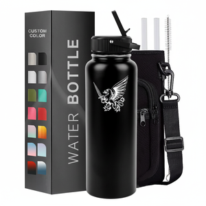 Bouteille d'eau de sport en plastique écologique avec paille, logo personnalisé, couleur et capacité personnalisées, unisexe, prix d'usine - Product Image 1