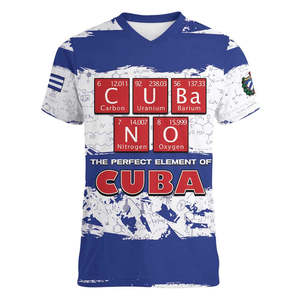 Camiseta con Cuello en V para Hombre con el Escudo de <span class=keywords><strong>Cuba</strong></span>, Mapa Cubano del Caribe, Diseño Personalizado con la Bandera de <span class=keywords><strong>Cuba</strong></span>, Camisetas Sublimadas - Product Image 3