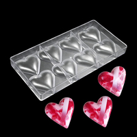 AK vente en gros 8 coeurs PC Polycarbonate moule à chocolat en plastique chocolat sucré moules plateau bonbons pâtisserie moules pour la Saint-Valentin