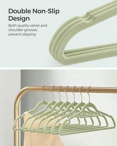 Pink Velvet Rose Gold ABS <b>Material</b> Swivel Hook Hangers Classic Design Space-Saving Single Tier <b>Cloth</b> Wardrobe Non-Slip Cleaning - Product Image 2