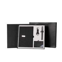 Ensemble cadeau promotionnel d'entreprise de luxe - Bloc-notes A5 personnalisé, porte-clés, stylo et porte-cartes, boîte cadeau imprimée en sérigraphie