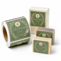Rouleau d'étiquettes personnalisées pour coffrets cadeaux et savons, en papier couché brillant, résistant à l'eau, autocollantes, pour cosmétiques, qualité supérieure, directement de l'usine