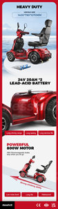 สกู๊ตเตอร์ไฟฟ้า 4 ล้อ 24V 20Ah กันน้ำ แบตเตอรี่ถอดได้ สำหรับผู้สูงอายุ รับน้ำหนัก 180 กก. ความเร็ว 15 กม./ชม. ระยะทาง 35 กม. รุ่น RS-MS106-B Mob - Product Image 6