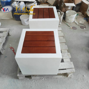 New <b>Stone</b> Building Materials Square Cement Bench XMS006 High Performance Concrete Outdoor Municipal <b>Landscape</b> Use - Product Image 2