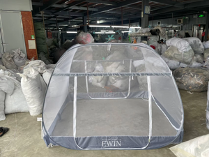 Tự động bật lên màn chống muỗi giường đôi chống muỗi gấp dây thép giường đơn 1.8m - Product Image 6