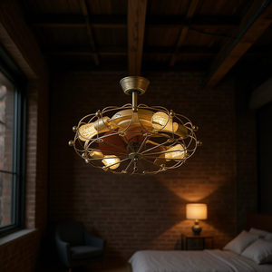 Ventilateur de plafond moderne industriel à profil bas avec éclairage, 48 pouces, télécommande, pour la maison - Product Image 2