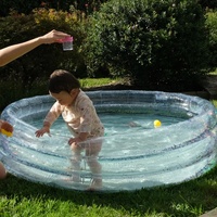 Piscine gonflable pour bébé Leyoumei, matériau PVC, portable, transparente, anti-UV, 150x150x39cm, utilisation familiale en extérieur