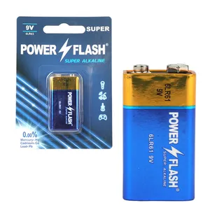 Power Flash Premium 6Lr61ผลิตภัณฑ์แบตเตอรี่อัลคาไลน์9V สำหรับมัลติมิเตอร์