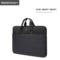 Housse d'ordinateur portable en gros avec poignée, poche avant, doublure douce, sac de voyage professionnel pour ordinateur, logo personnalisé, 14-16 pouces