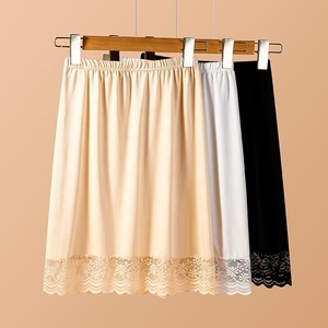 <span class=keywords><strong>Falda</strong></span> interior de encaje para mujer, extensora de <span class=keywords><strong>falda</strong></span> larga, peto <span class=keywords><strong>con</strong></span> cintura elástica para vestido - Product Image 5