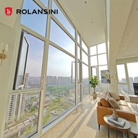 Rolansini AS2047 Nuevo diseño Ventanas fijas de doble acristalamiento Vidrio grande Ventanas de imagen de piso a techo rotas térmicamente