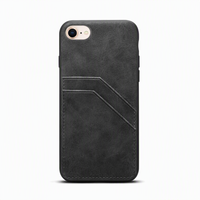Étui de téléphone en cuir PU rétro de luxe en gros pour iPhone 11-18, coque arrière vintage avec porte-cartes double