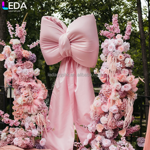 LEDA Décoration de Noël intérieure et extérieure, Nouveauté directe usine, Élégant nœud géant en velours rose pour mariage - Product Image 2