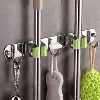 1 pièce, support de serpillière en acier inoxydable, organiseur pour outils utilitaires, rangement mural, porte-balai