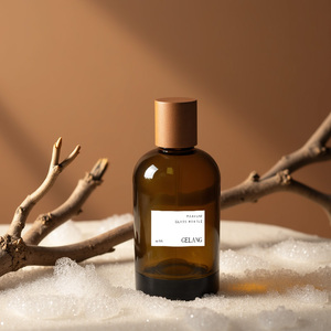 Nuovo Design Bottiglie di <span class=keywords><strong>Profumo</strong></span> Personalizzate in Vetro Ambrato da 30ML e 50ML, Flacone Rotondo con Tappo in Legno ed Etichetta - Product Image 6