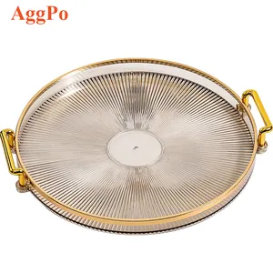 Light Luxury Phnom Penh Round Plastic Tray Household Water Coffee Cup Dessert Fruit Storage Tray Commercial Tea Cup Tray