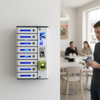 Y2 Power MIA Premium : Casier de recharge à 8 compartiments disponible pour paiement par carte de crédit et pièces de monnaie – Distributeur automatique de recharge de téléphone à usage payant