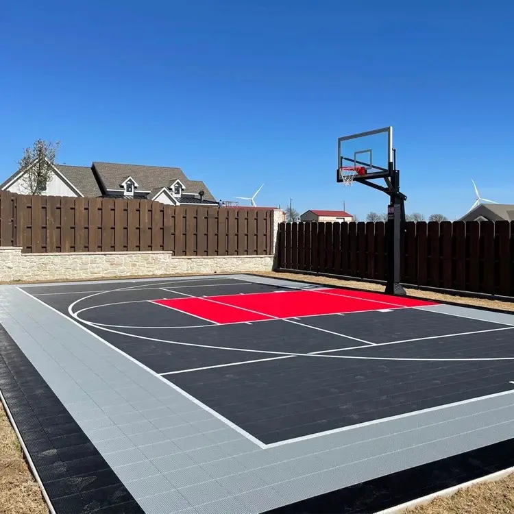 Portable Basketball Court Sports Flooring Outdoor Basketball Hoop Stands With Backboard